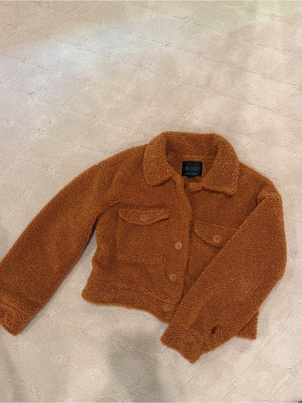Sanctuary Rust Teddy Puffer Jacket